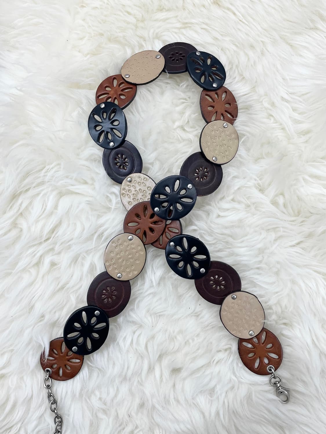 리얼레더 모리 절개 체인 벨트 상품이미지2