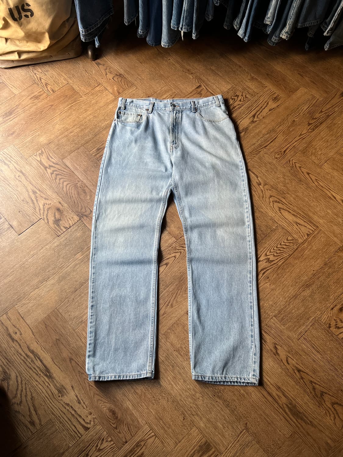 [36]00's 리바이스 USA 505 맥시코제 라이트블루 데님 팬츠 상품이미지2