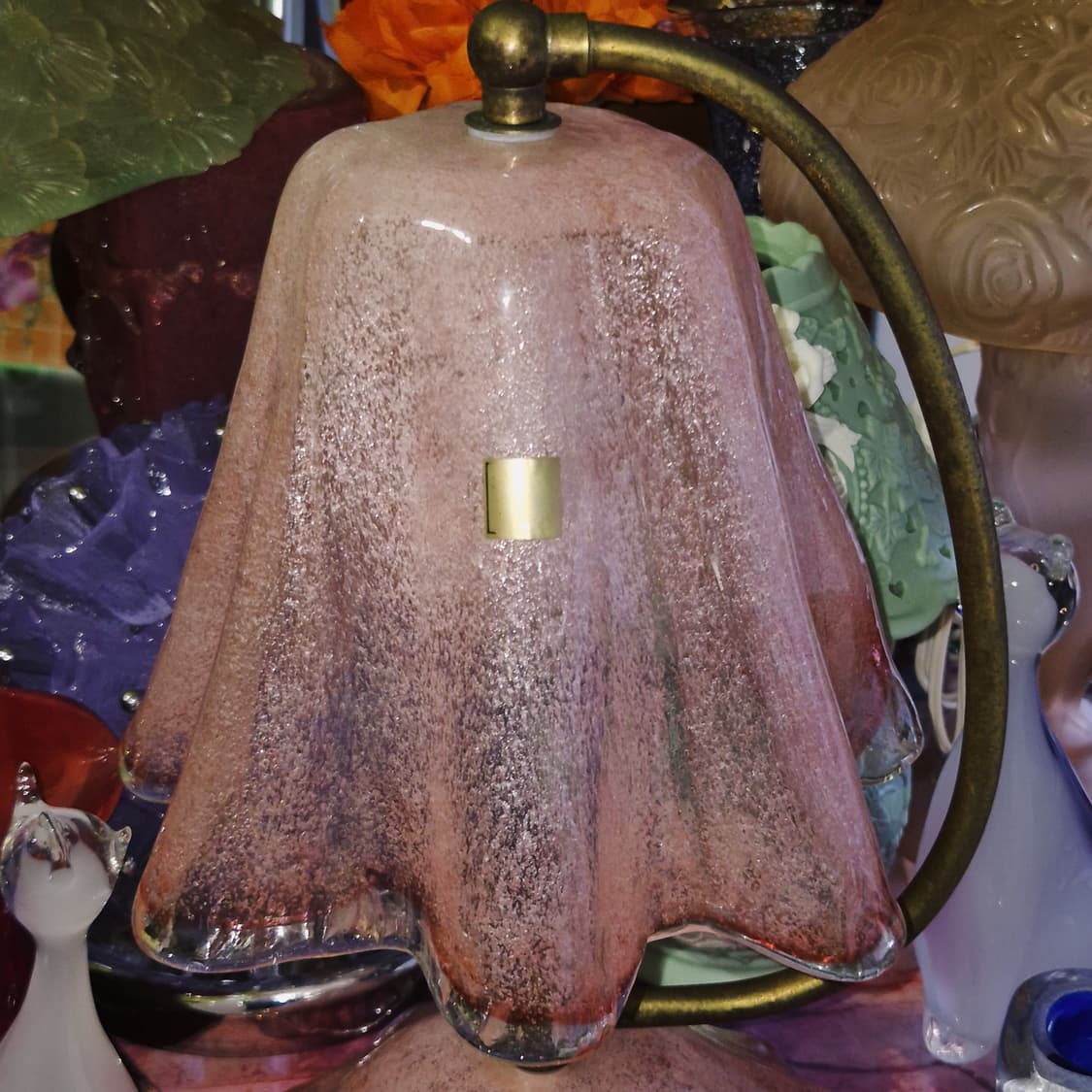 60s 이와타 핸드블로운 핑크 대형 셸 램프 상품이미지9