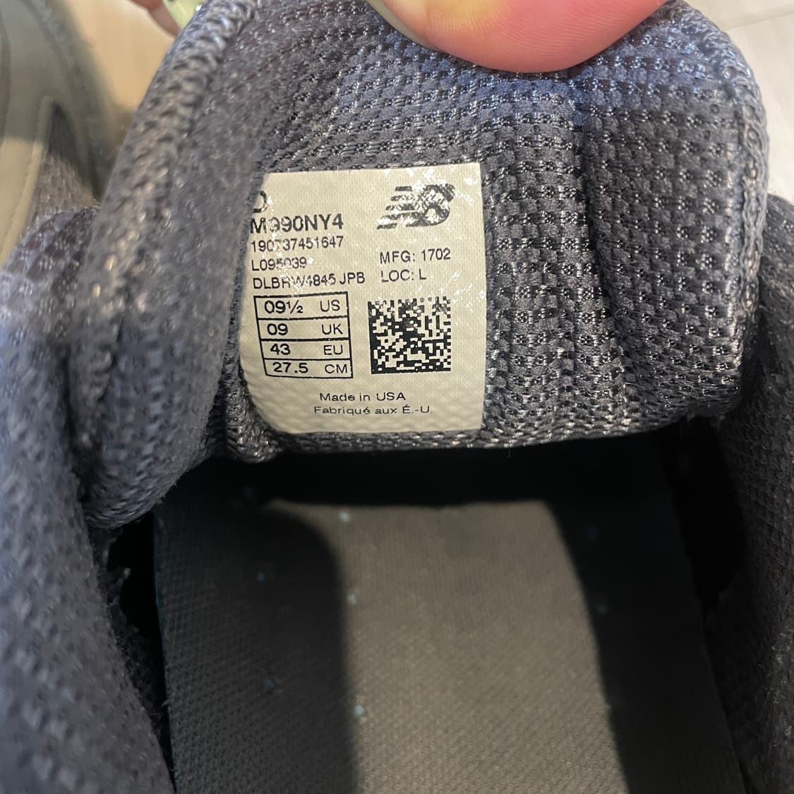 뉴발란스 990v4 뉴욕 그레이 / Made in USA / 275 상품이미지5