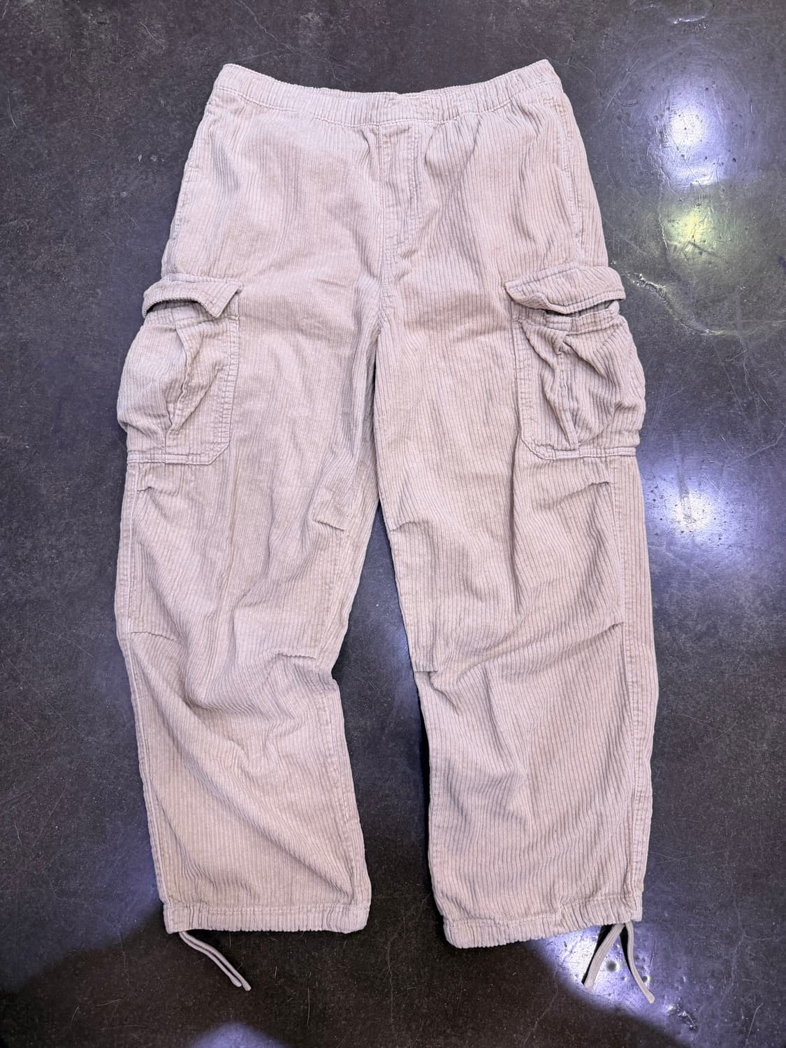 자라 코듀로이 레귤러핏 카고팬츠 아이보리 L 상품이미지3