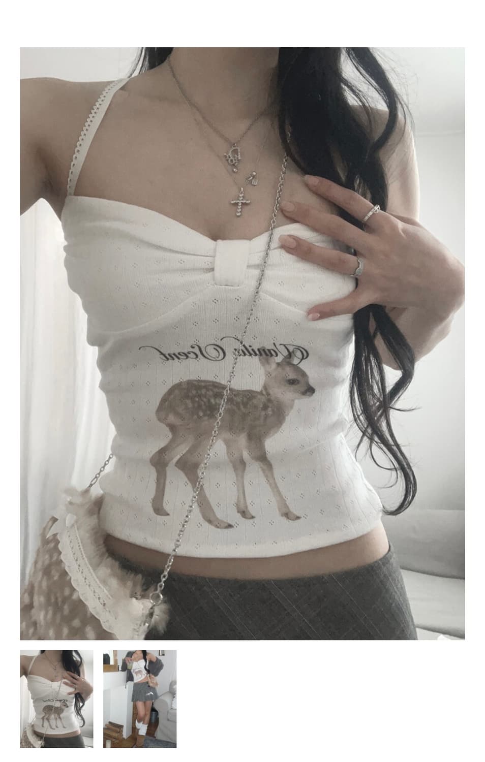 Angelnumber555 Vanilla fawn top 나시 상품이미지1