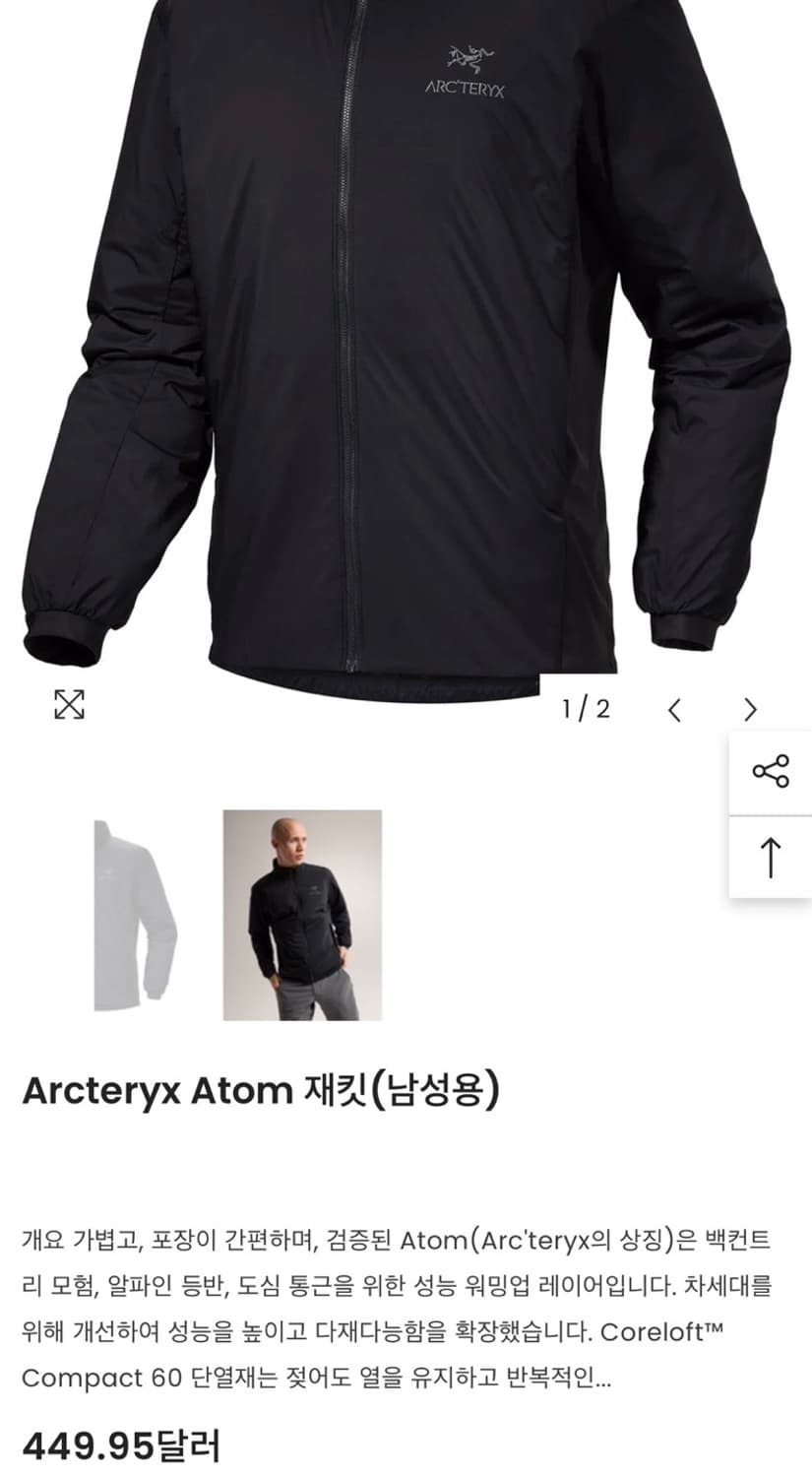 105) 아크테릭스 아톰 LT자켓 상품이미지2