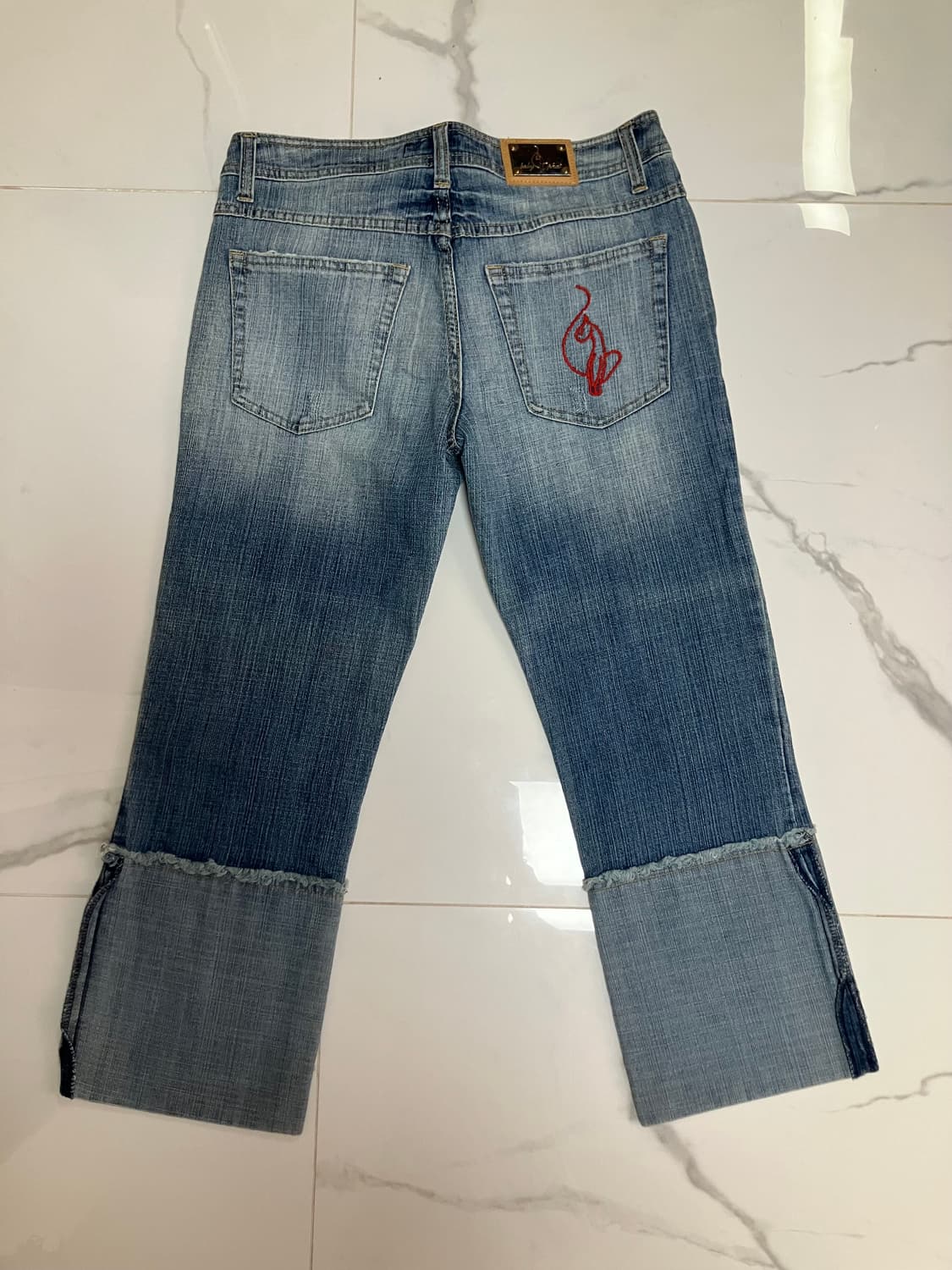 baby phat 2000s Y2K 카프리 롤업 청바지 크롭 데님 팬츠 상품이미지4