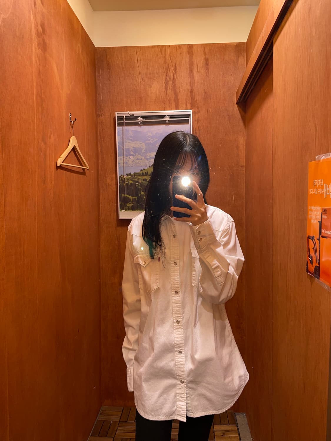 (L) Levi's 리바이스 코튼 화이트 웨스턴 셔츠 상품이미지1