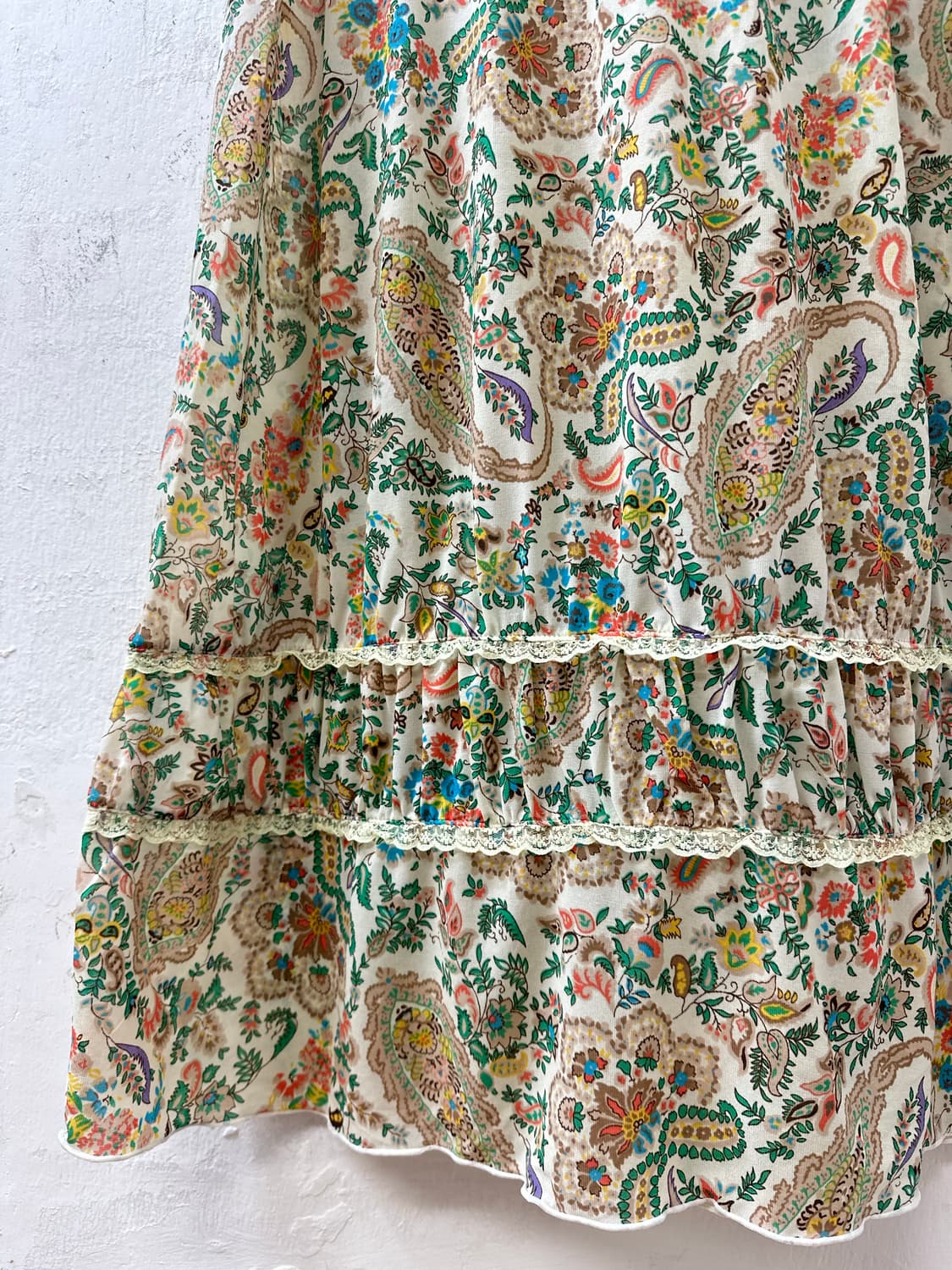 일본빈티지 에스타콧estacot페이즐리 레이스 스트링 슬리브리스 원피스 상품이미지6