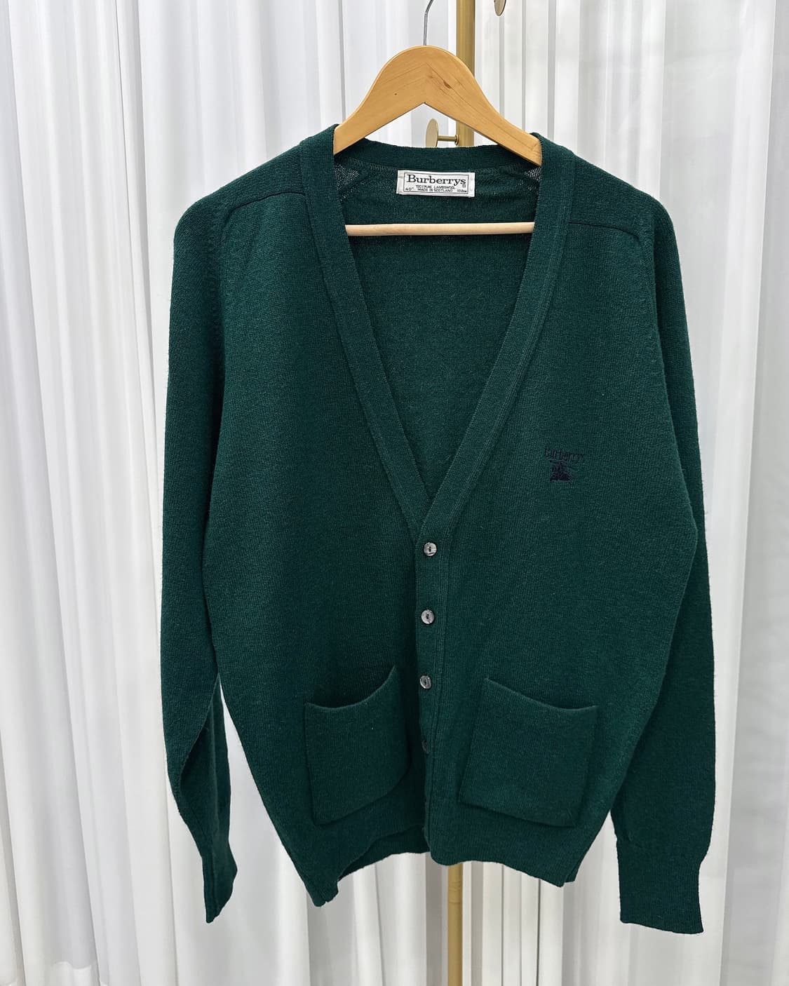 버버리 딥그린 아카이브 로고 가디건 상품이미지1