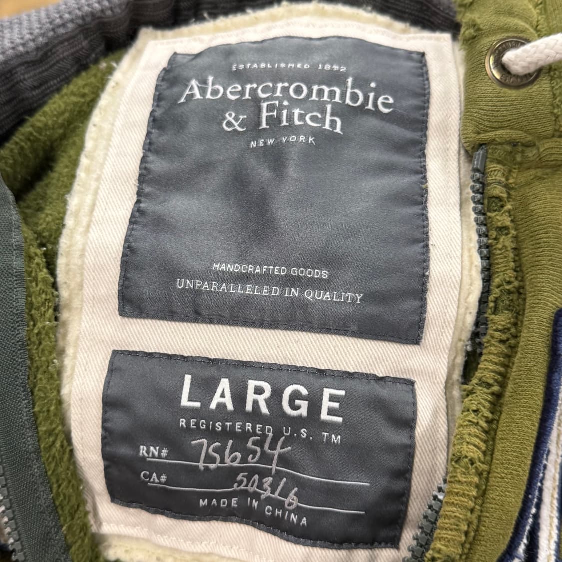아베크롬비 카키 말차 후드집업 상품이미지6