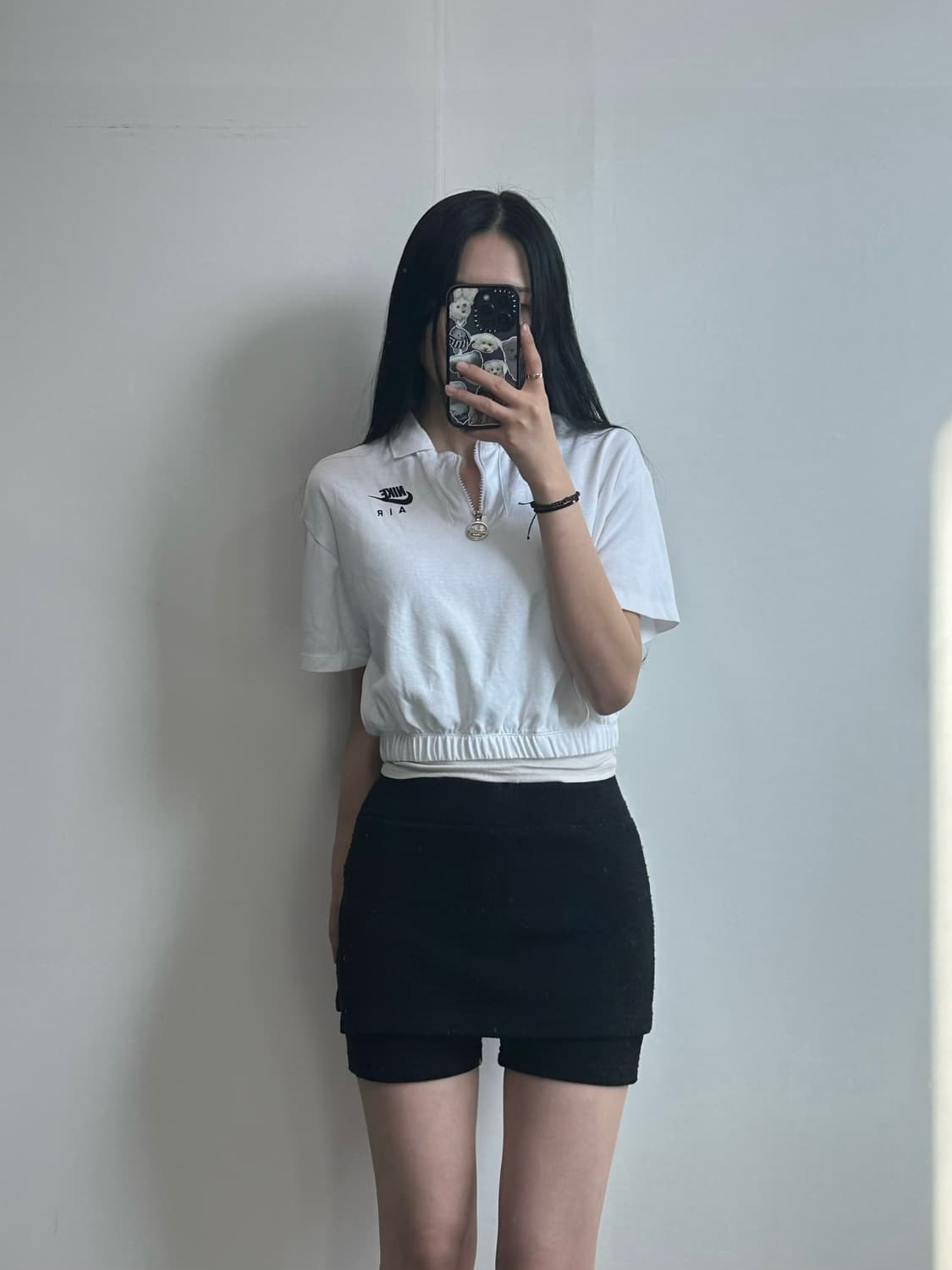 나이키 화이트 반집업 반팔 카라 티셔츠 상품이미지1