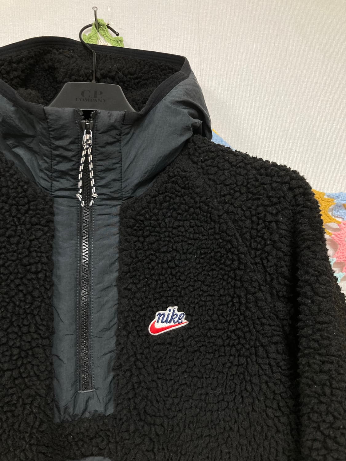 나이키 헤리티지 쉐르파 뽀글이 플리스 반집업 아노락 _ 블랙 상품이미지3