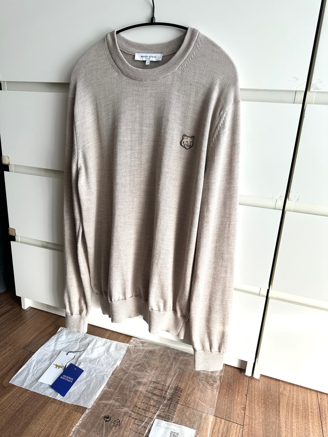 [L] 메종키츠네 볼드 폭스 헤드 니트 마블 상품이미지2
