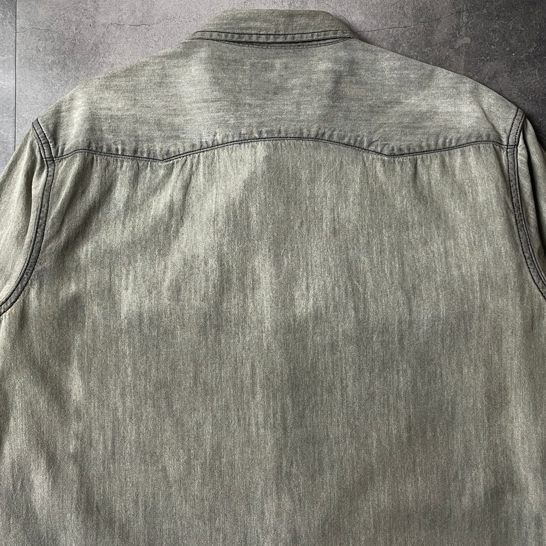 UNKNOWN 빈티지 그레이 워싱 웨스턴 코튼 셔츠 A00517 상품이미지7
