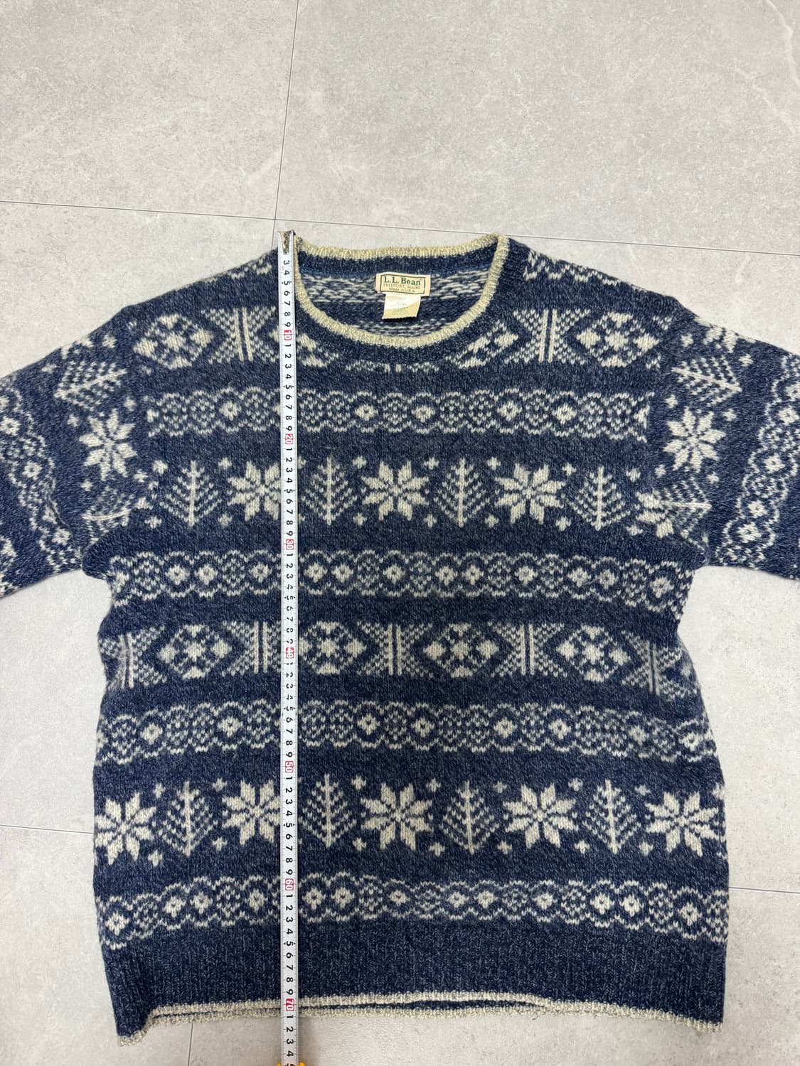 L.L.Bean 엘엘빈 니트 노르딕 블루L사이즈 판매 made in us 상품이미지4