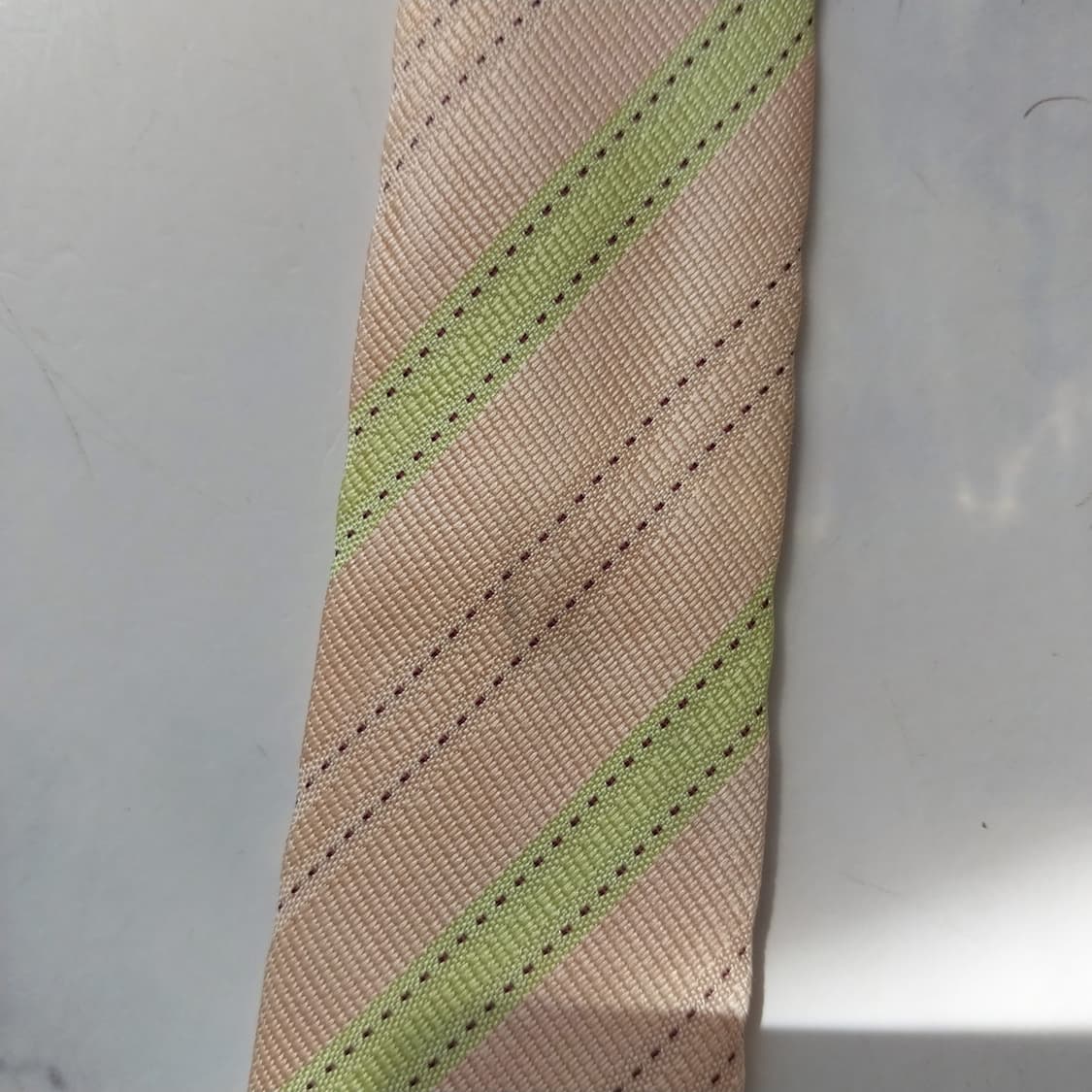 에르메스 실크 살구 스트라이프 넥타이 9.5cm B등급 K2345 상품이미지8