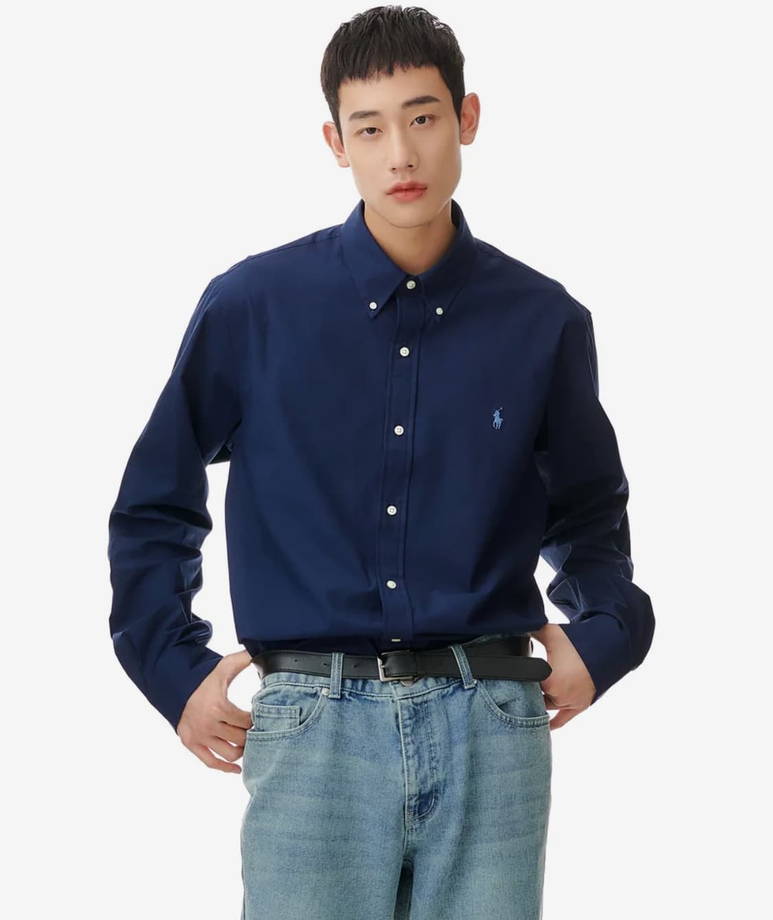 폴로 랄프로렌 롱슬리브 포플린 셔츠 - 네이비 L 상품이미지1