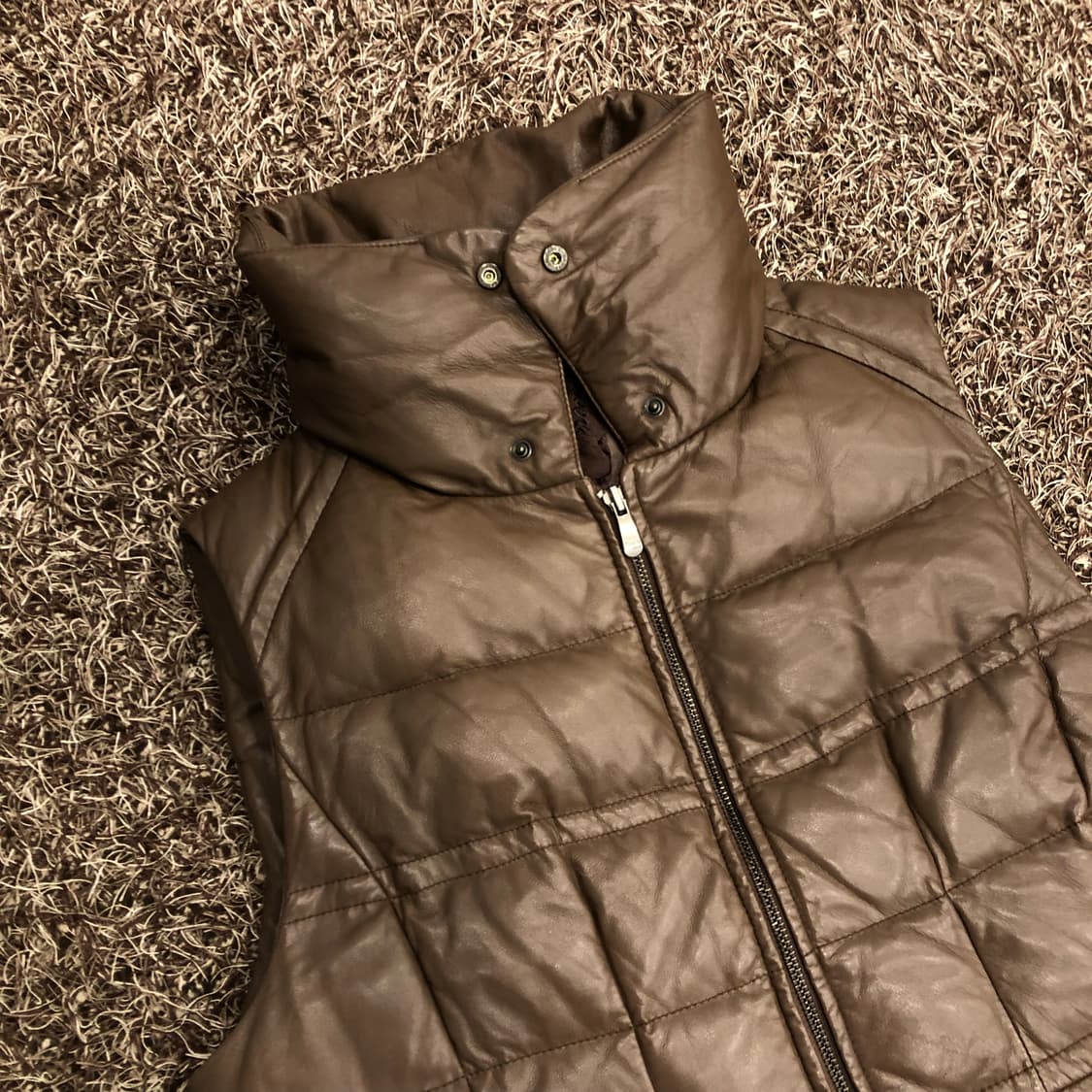 크로커다일 양가죽 다운 레더 가죽 패딩 조끼 베스트 상품이미지3