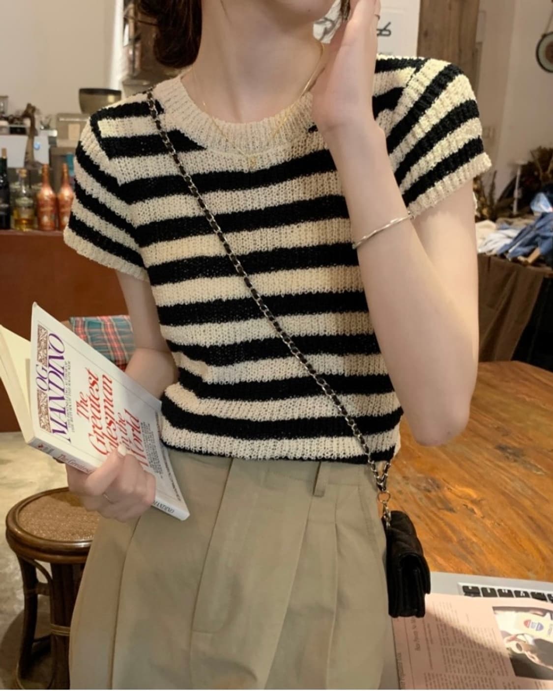 단가라 크롭 니트 상품이미지3