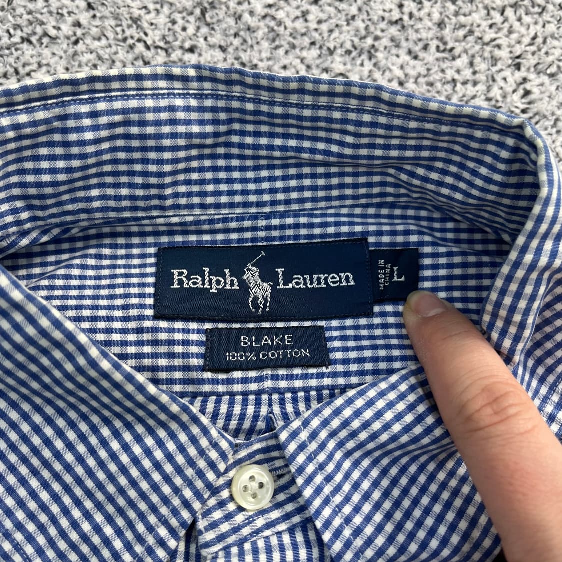 L 폴로랄프로렌 코튼 체크 셔츠 0306M 상품이미지2