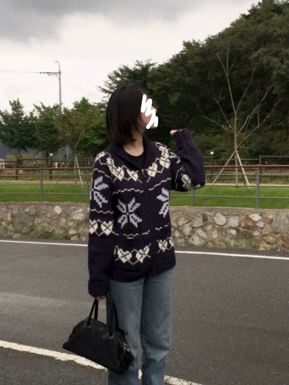 팔렛 노르딕 니트 집업 네이비 상품이미지2