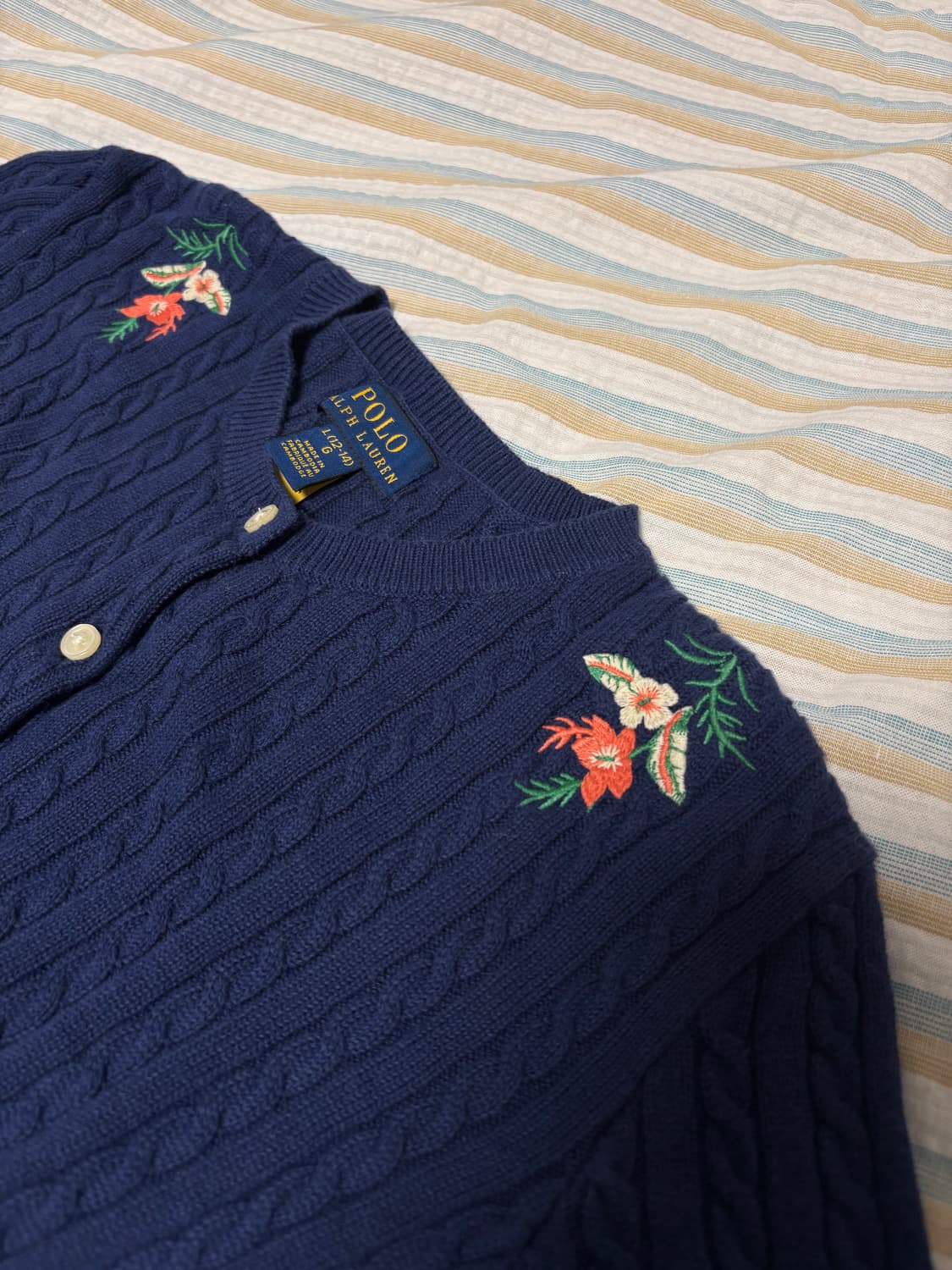 Polo Ralph Lauren 미니케이블 가디건 L 상품이미지5