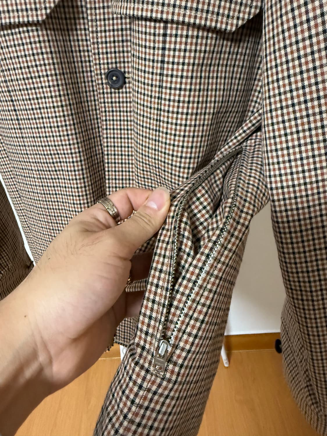 체크 울 자켓 상품이미지4