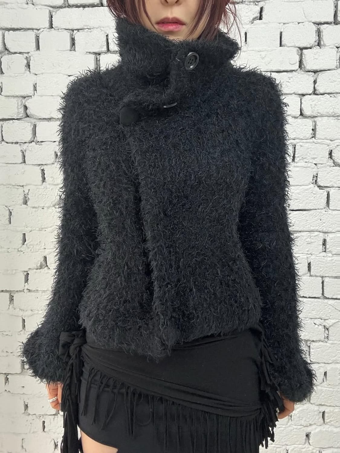 Eco Bouclé High-Neck Semi Bell Jacket 상품이미지2