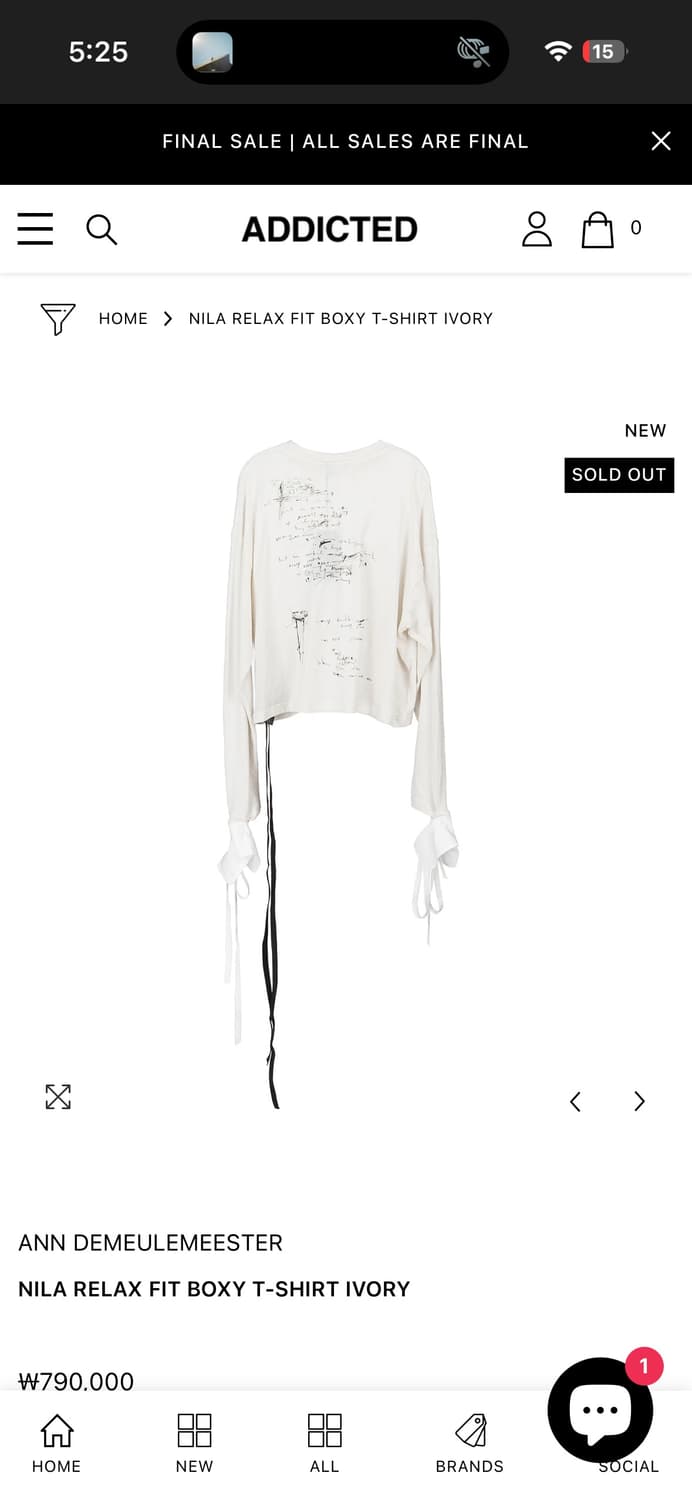 앤드뮐미스터 커프스 롱슬리브 상품이미지1