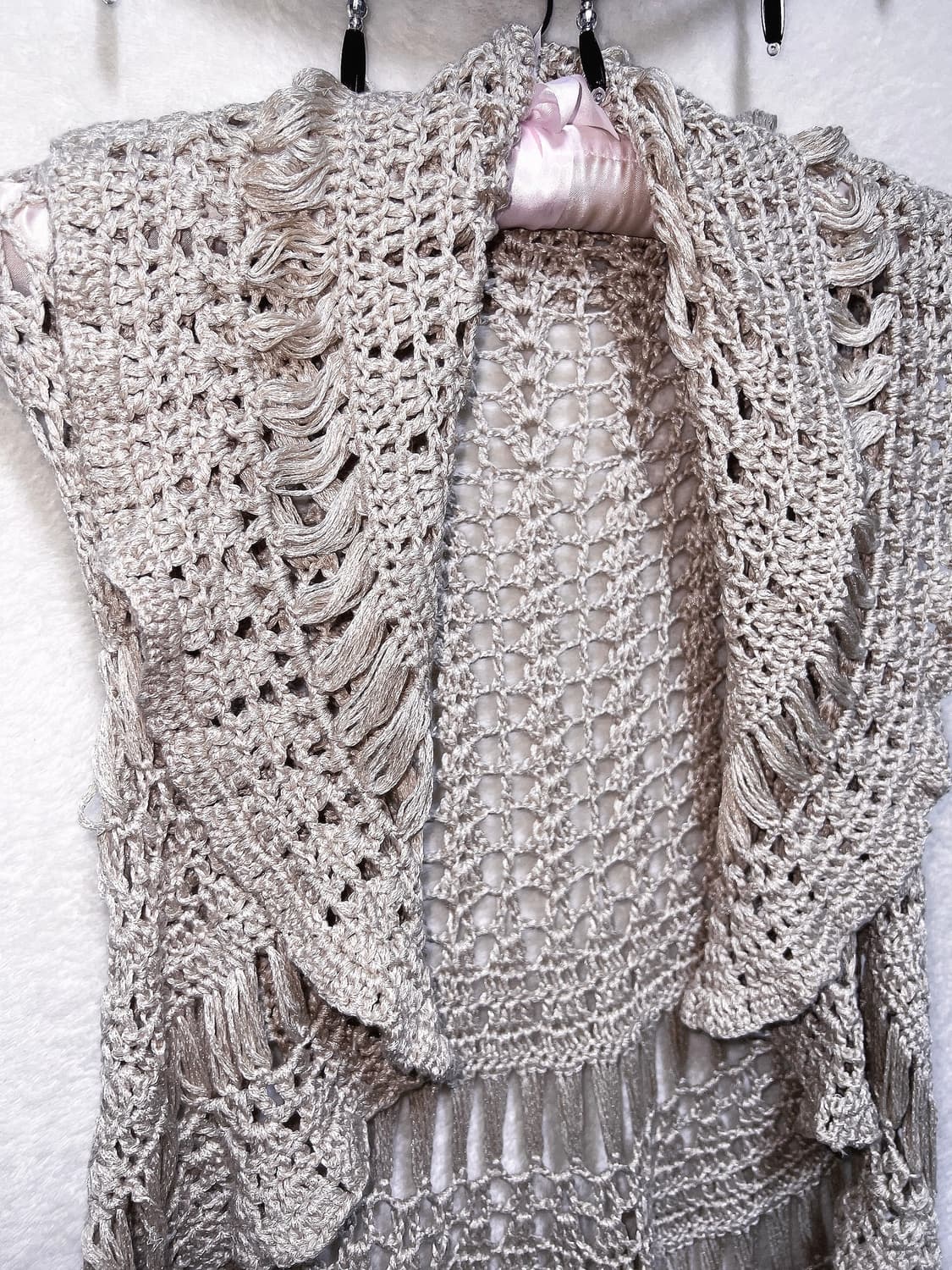 오리엔탈 윈터페어리 그런지 크로셰 뜨개니트 조끼 베스트 볼레로 핀터 모리 상품이미지9