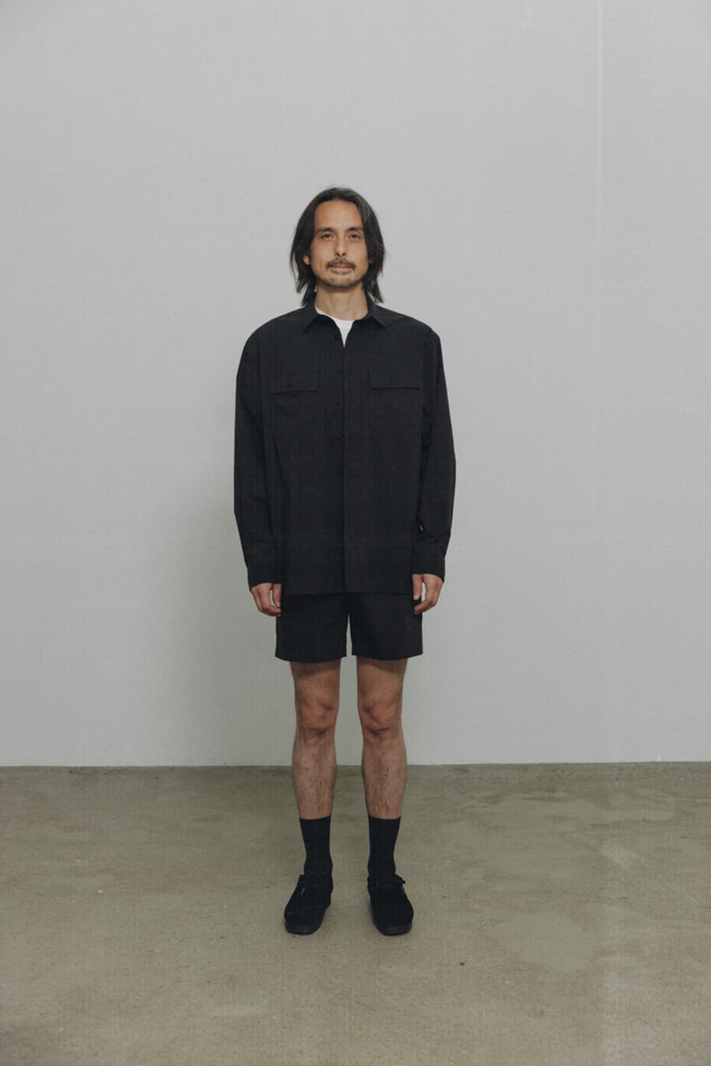 [2] 오토매틱포더피플 크로스 포켓 셔츠 CHARCOAL BLACK 상품이미지5