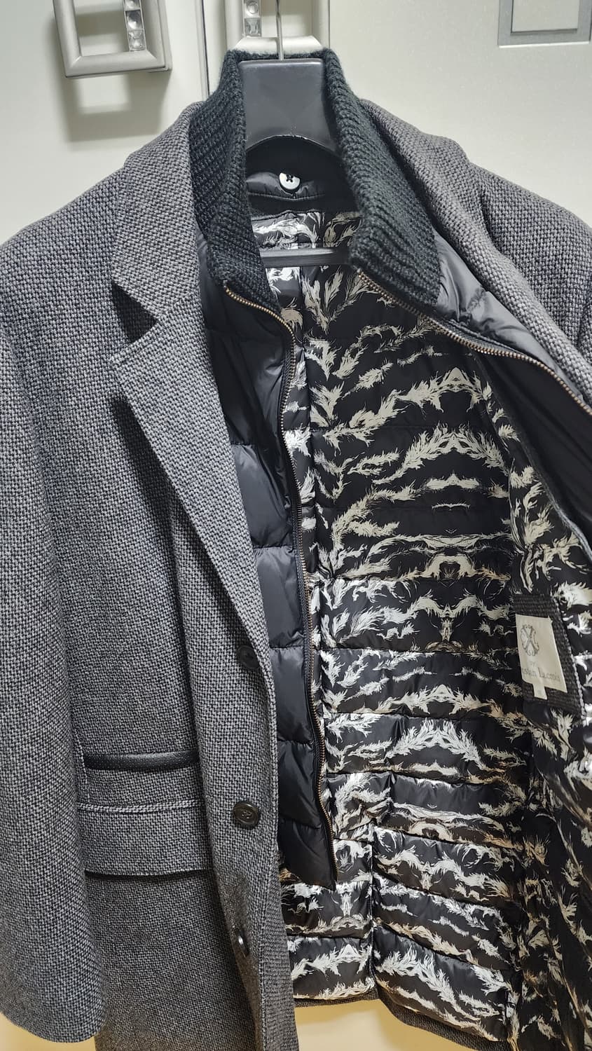 크리스찬 라크르와 남자 헤링본 여행자 겨울 코트 상품이미지3