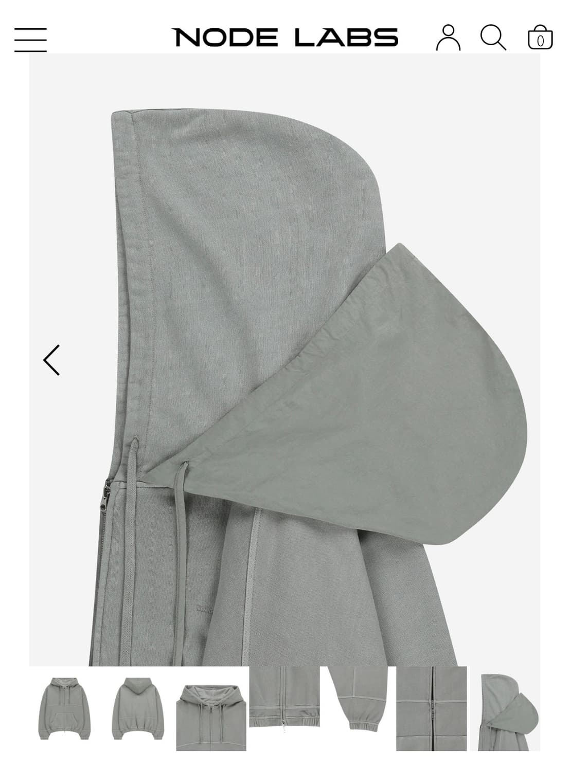 노드랩스 GARMENT DYE DOUBLE 후드집업 (S) 상품이미지5