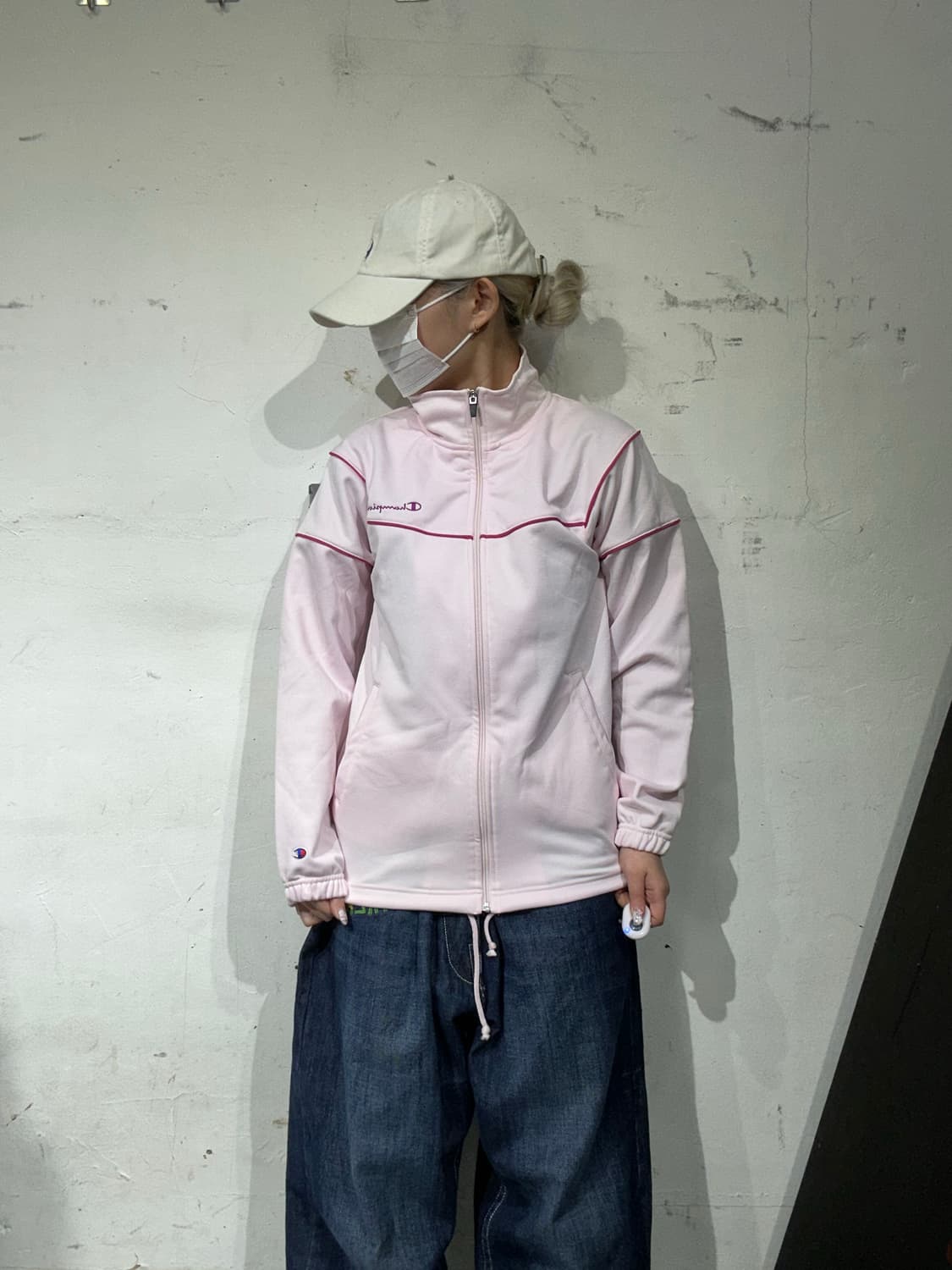 챔피온 딸기우유 핑크 올드스쿨 트랙탑 져지 L 상품이미지2