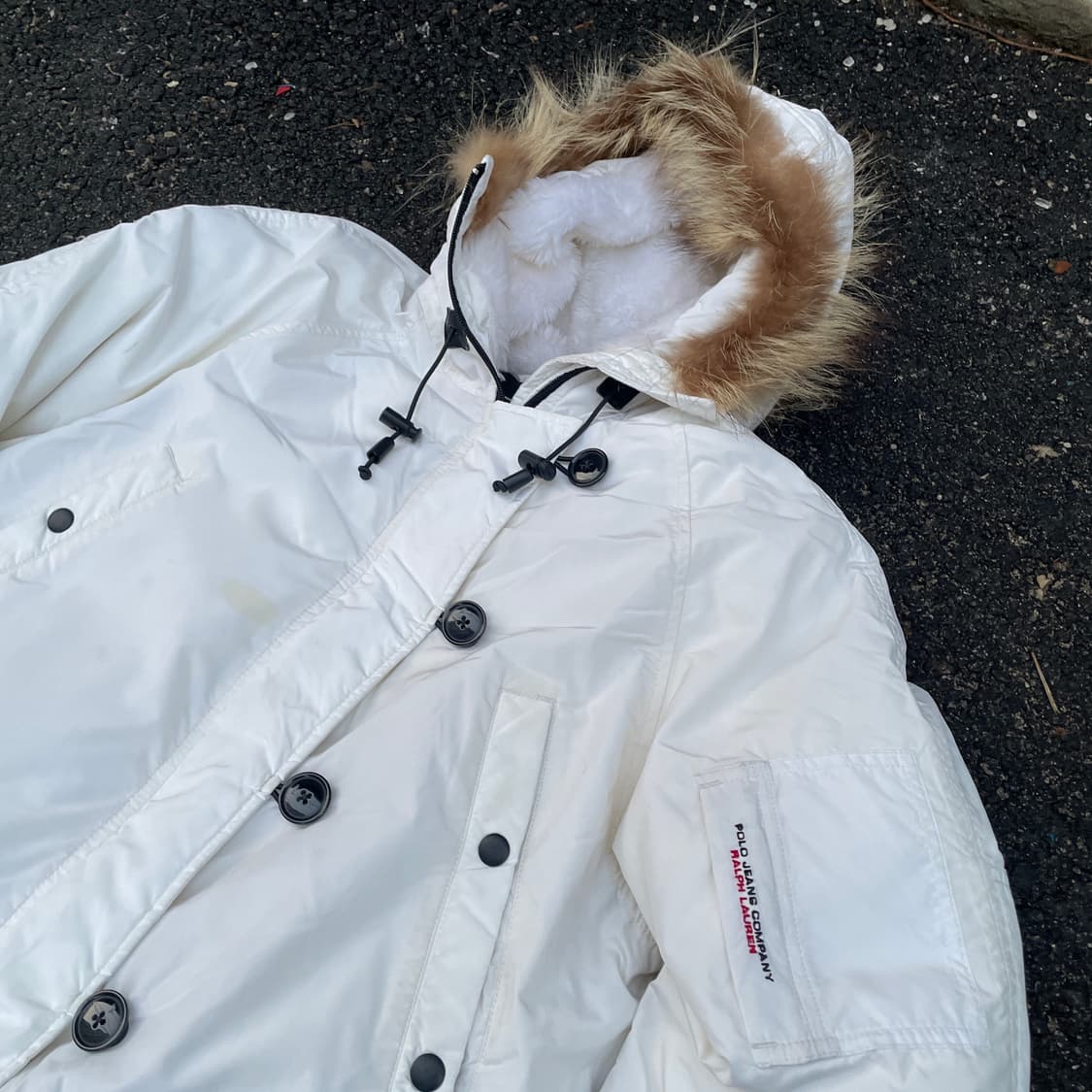 00s 폴로 울프죠 N-3B 덕다운 패딩 롱야상 올드스쿨 점퍼 M 상품이미지3