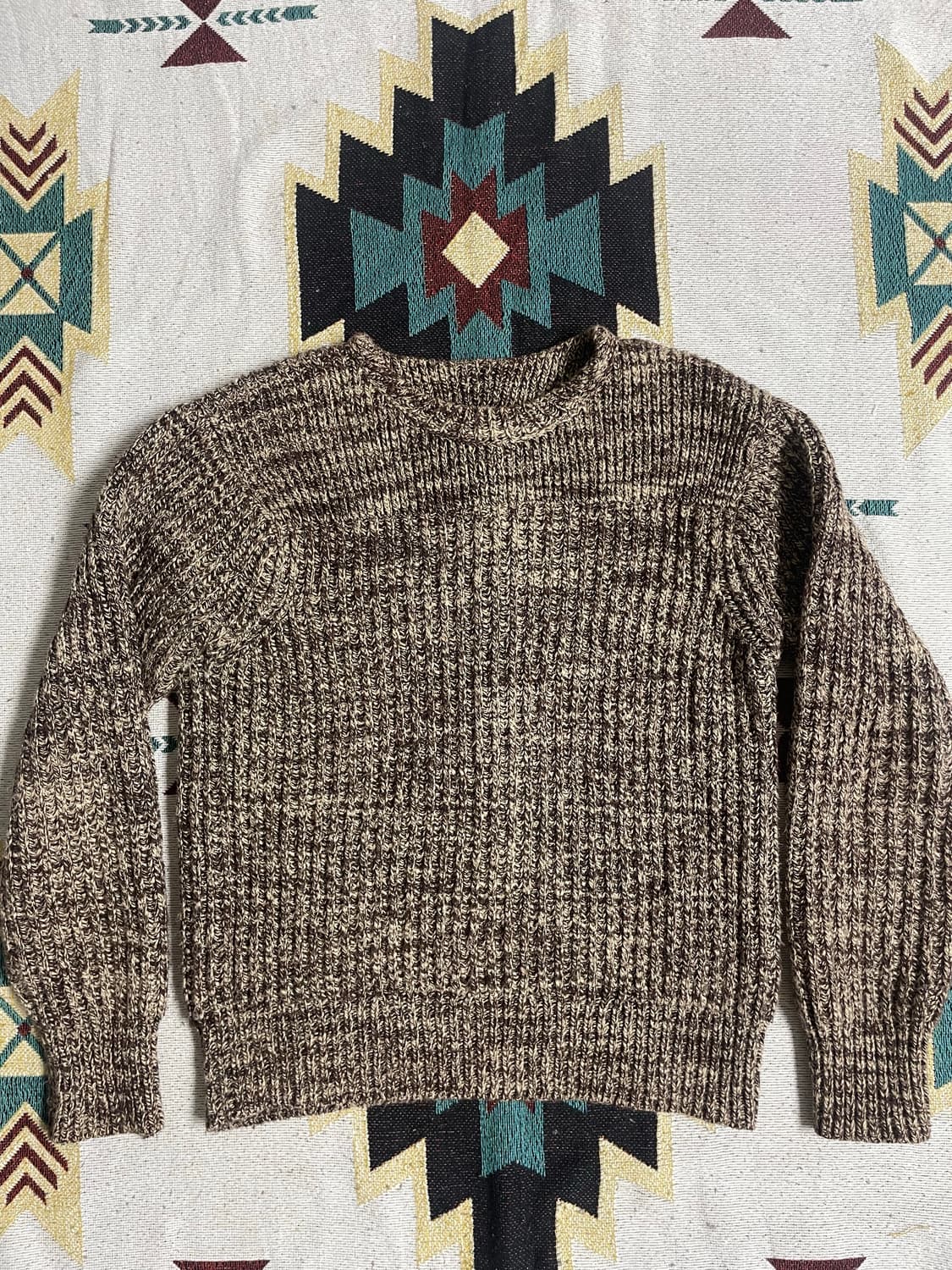 RRL 멜란지 브라운 니트 스웨터(M) 상품이미지1