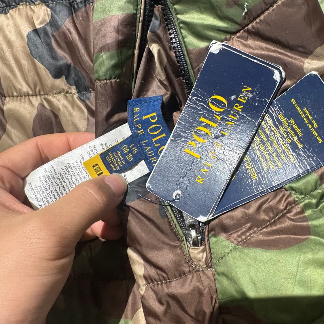 폴로 카모 리버서블 후드 경량패딩 새상품 상품이미지5