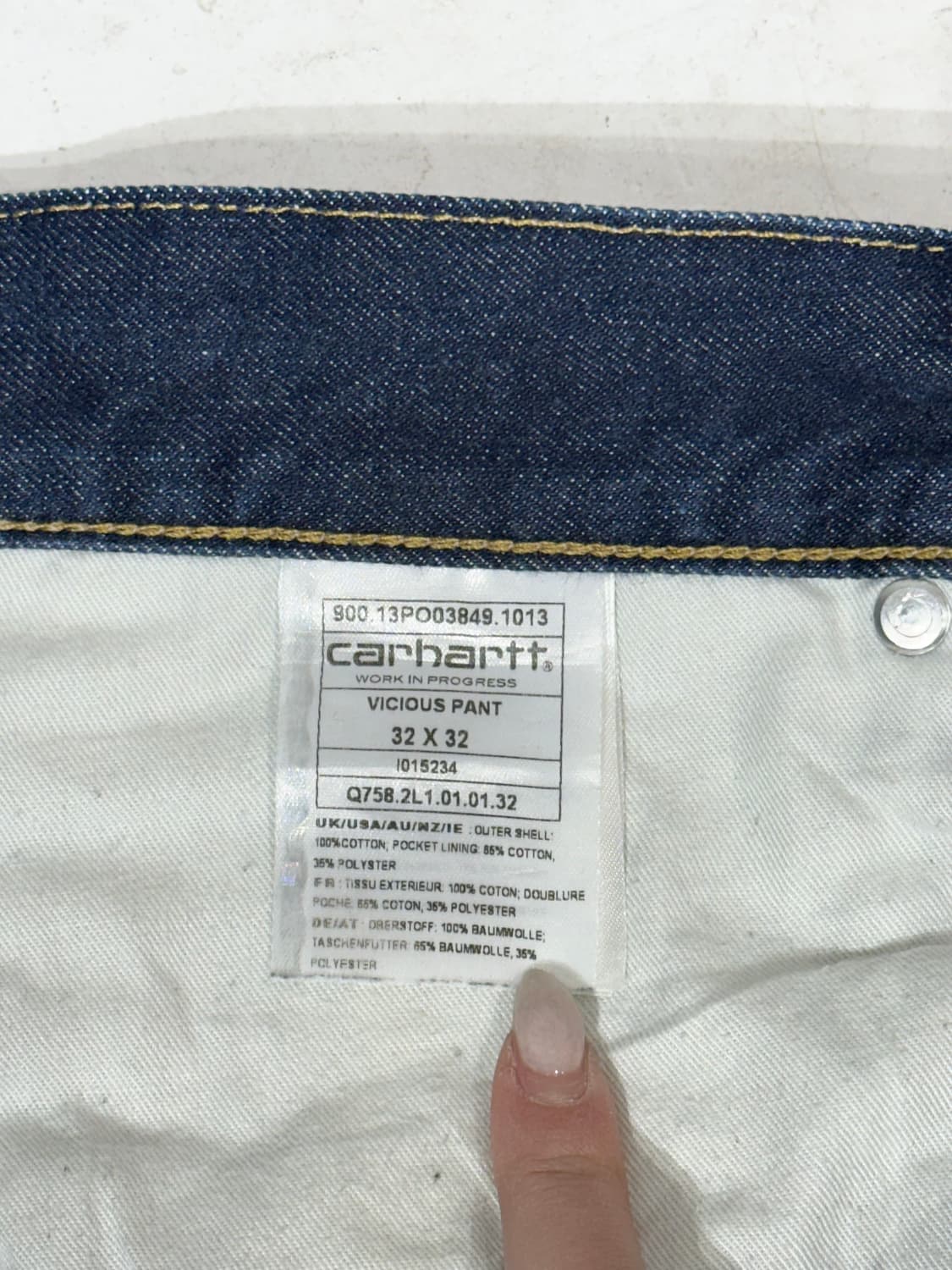 칼하트 진청 새깅 데님 워크 팬츠 청바지 32 상품이미지7