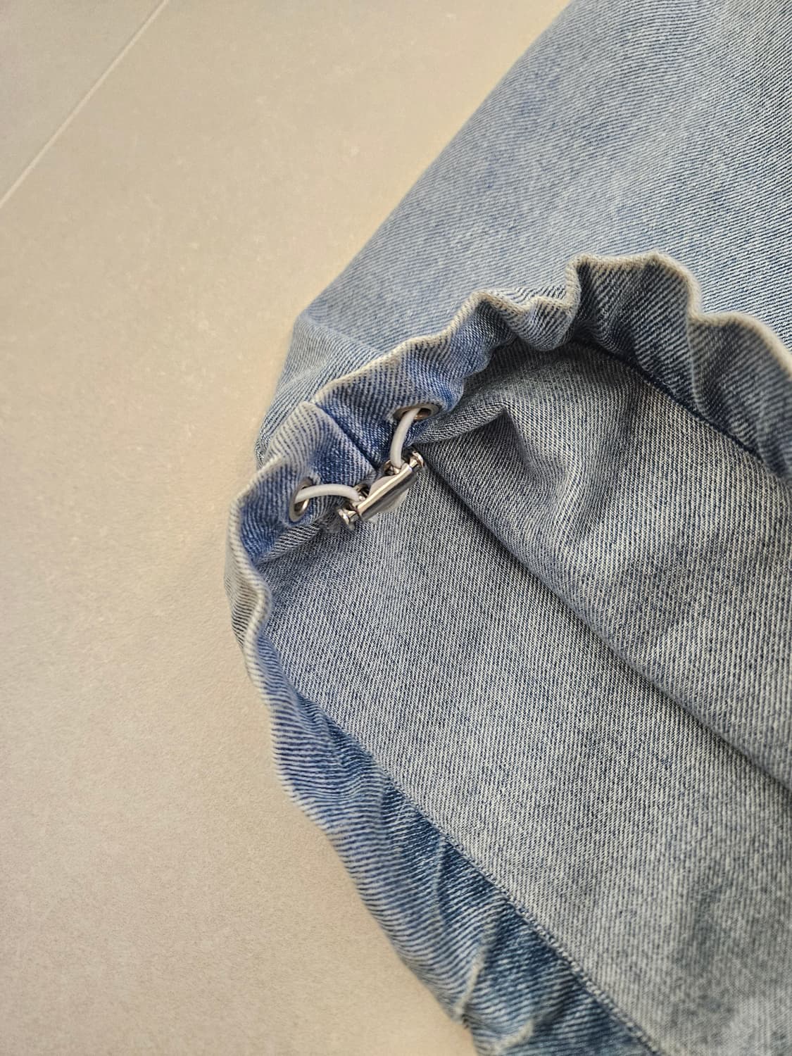 (46) 우영미 원턱 밴딩데님 연청 상품이미지2