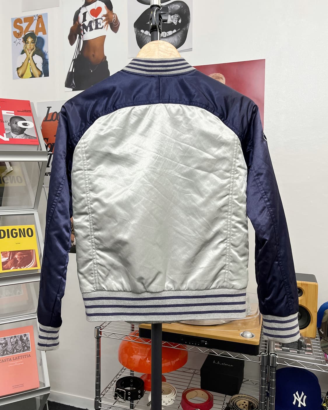 MLB 00s 사틴 다이아몬드 퀼팅 스타디움 자켓 상품이미지7