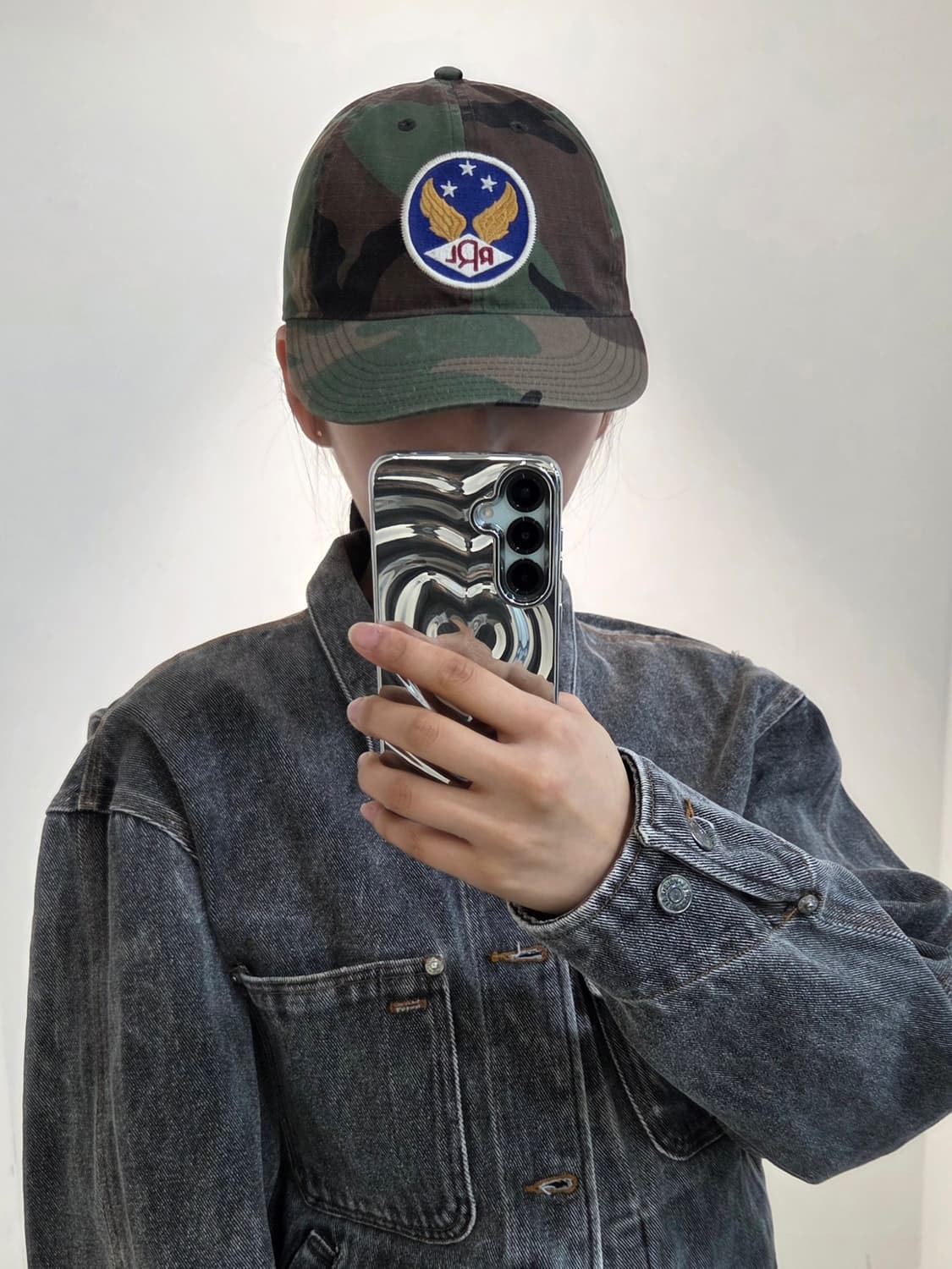 RRL 윙 로고 가먼트 다이드 볼캡 카모플라주 상품이미지5