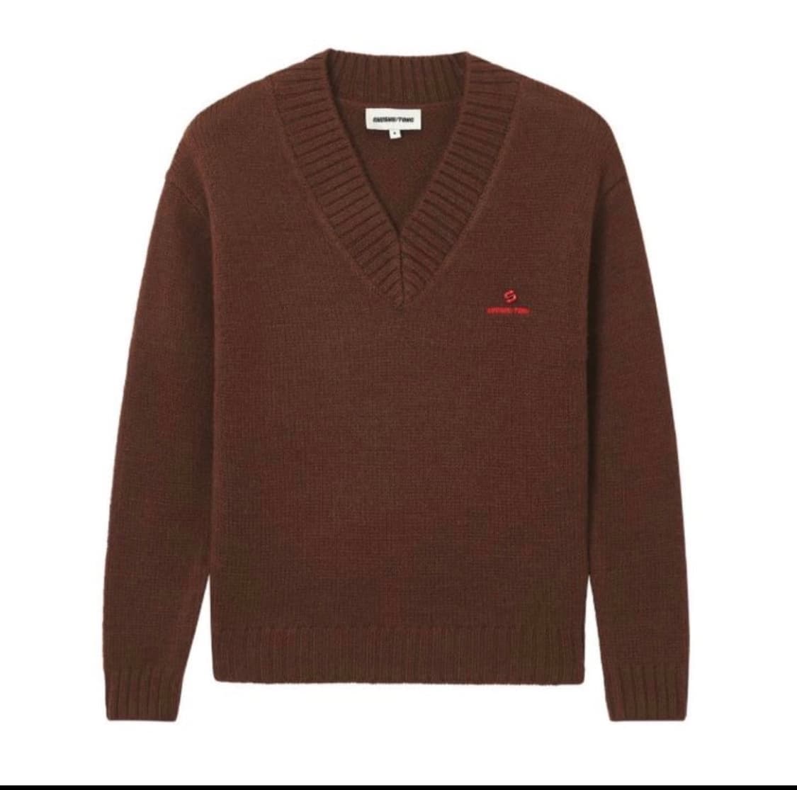 (6,810) 슈슈통 브이넥 울 브라운니트 25FW 상품이미지3