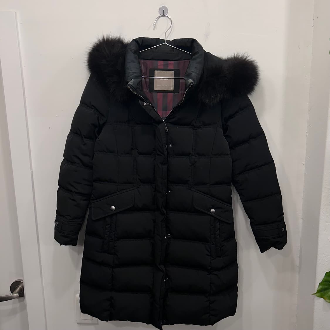 BCBG 여우털 덕다운 퀼팅 후드 롱패딩 상품이미지2