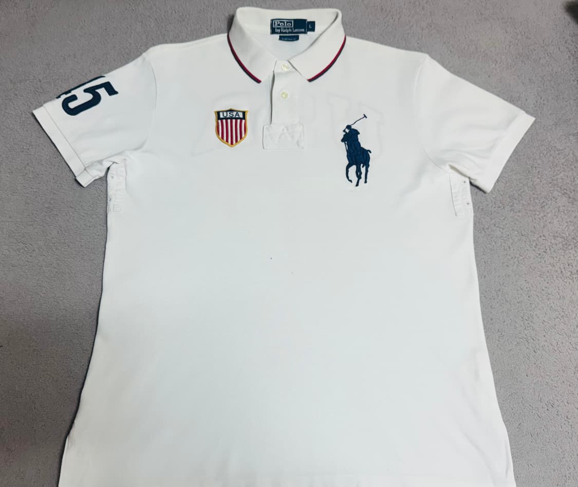 L 폴로 랄프로렌 키프치프 미국 usa 성조기 빅포니 카라티  상품이미지2