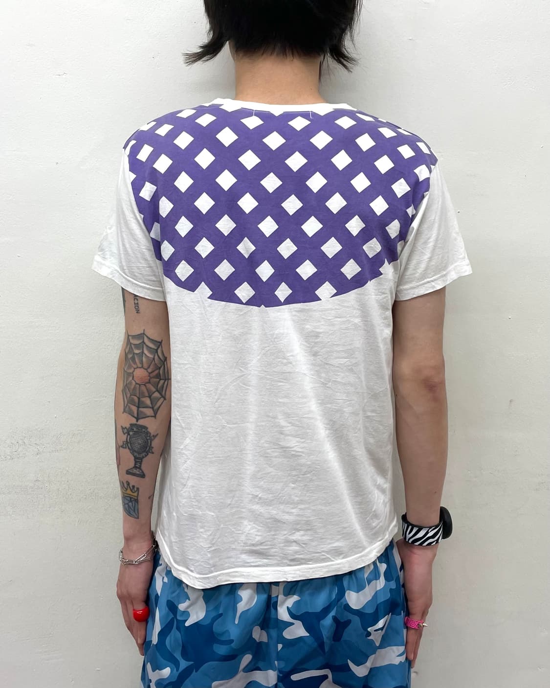 Purple question mark square dot T-shirt  상품이미지2