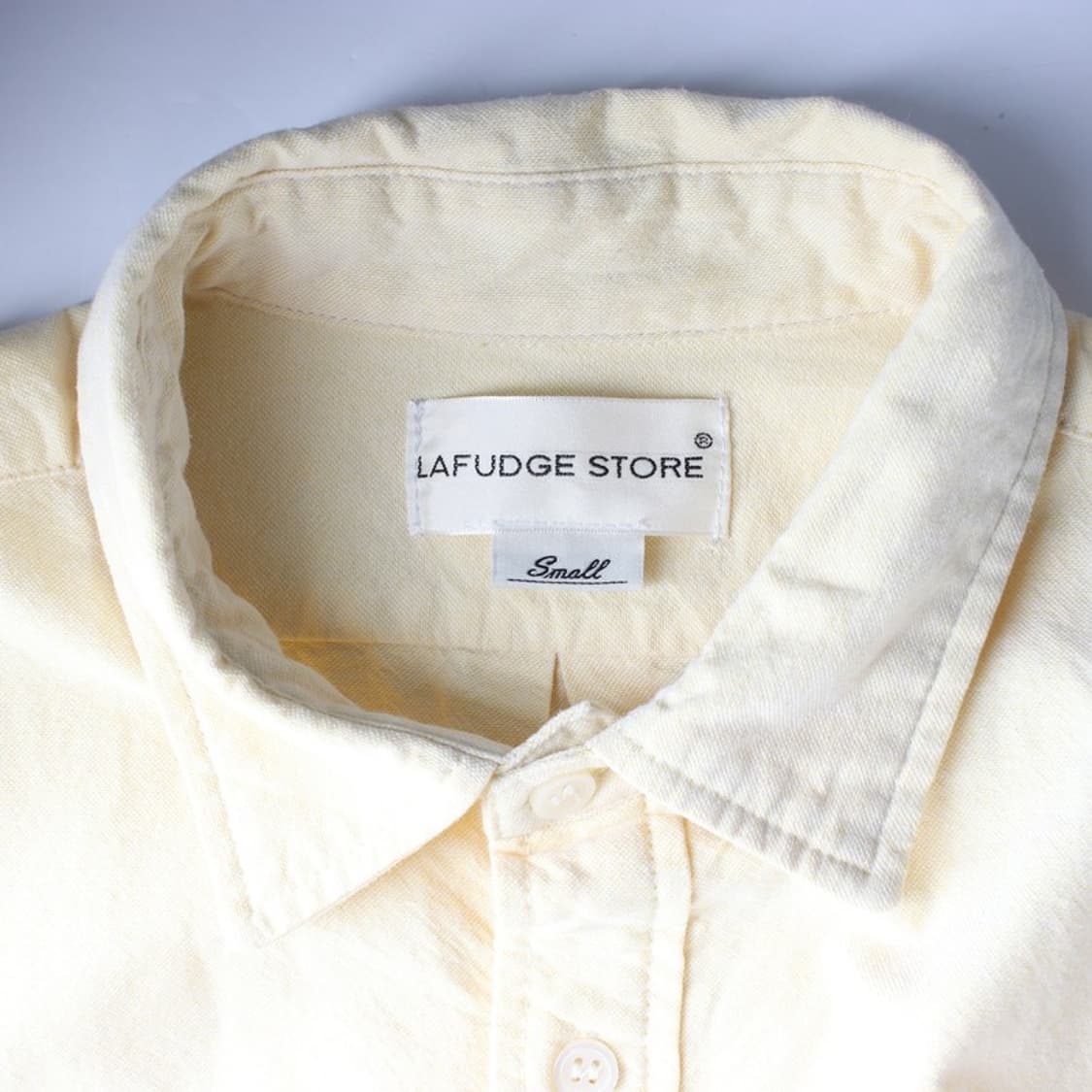 라퍼지스토어 하프 슬리브 코튼 셔츠 파스텔 옐로우 S 상품이미지5