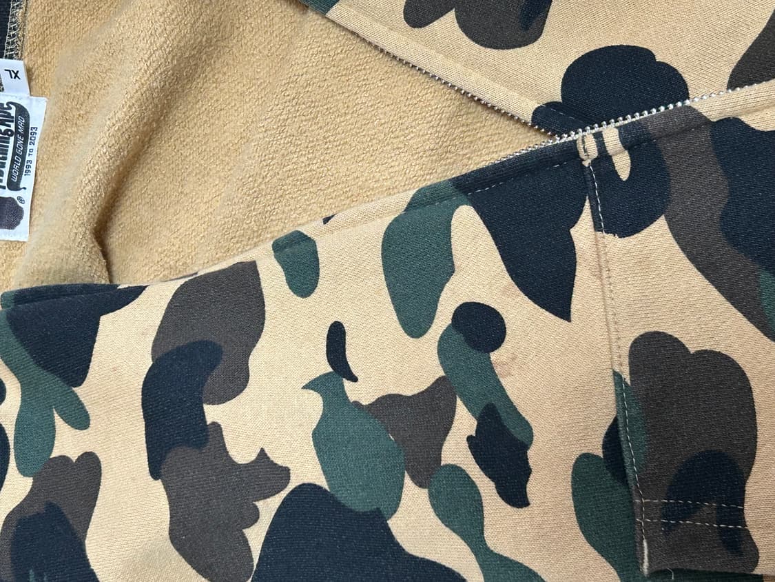 베이프 퍼스트 카모 황계 샤크 후드집업 XL bape 상품이미지8