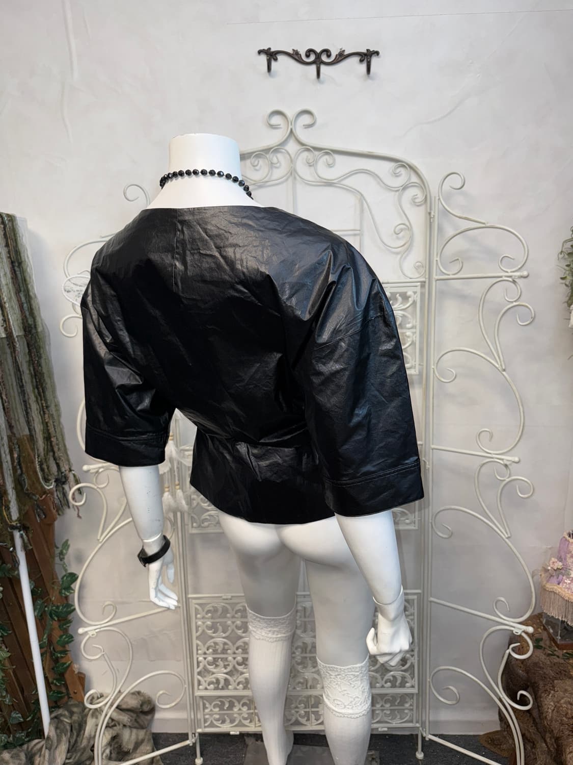 SYSTEM black pvc puffed balloon blouse 상품이미지7