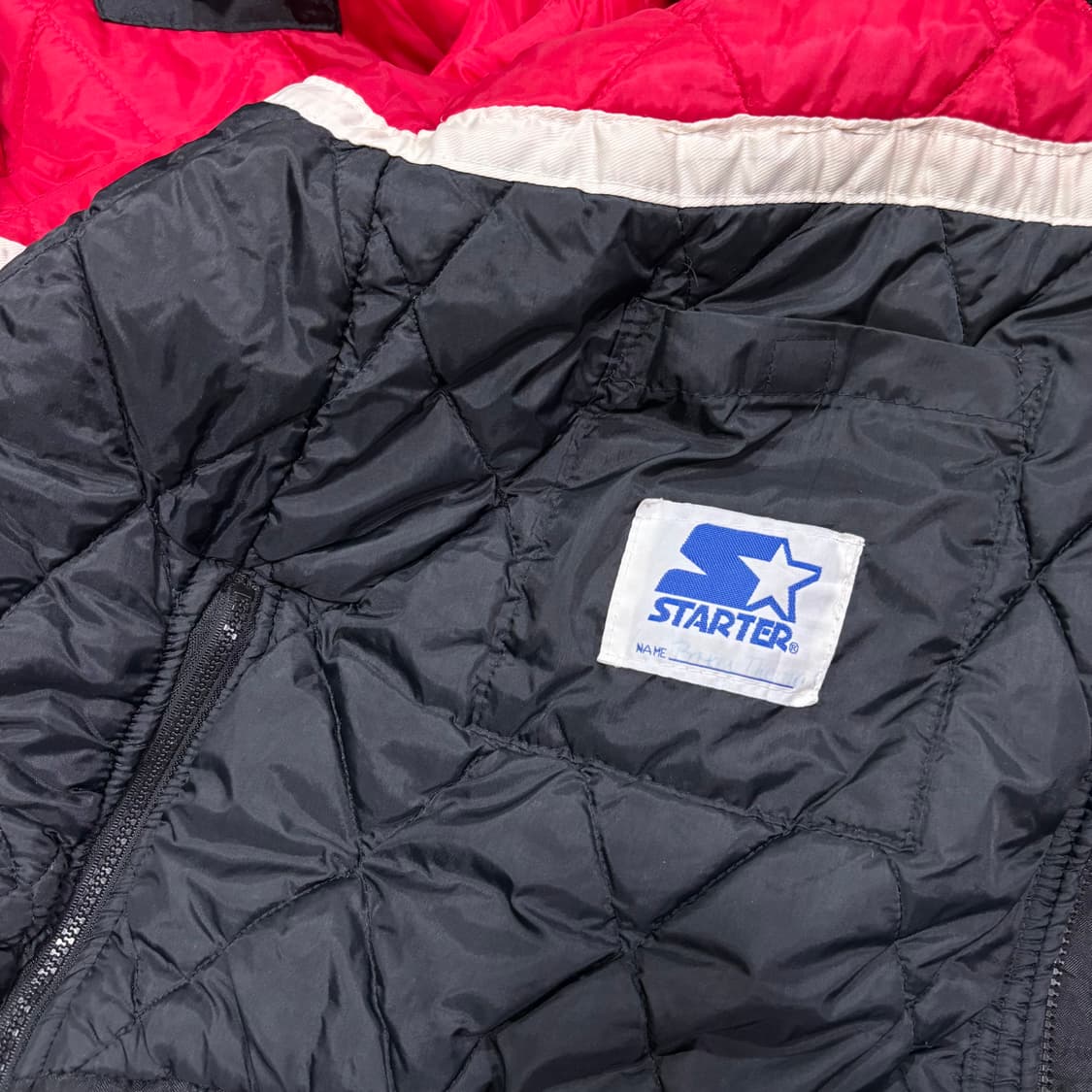 XL 스타터 시카고불스 NBA 블랙 우븐 바시티자켓 상품이미지6