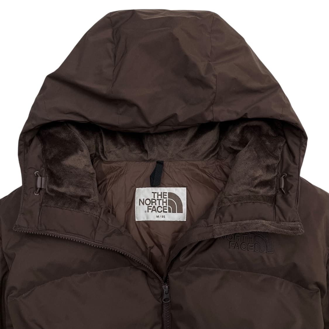 노스페이스 브라운로고 초코맛 후드 패딩 M 상품이미지7