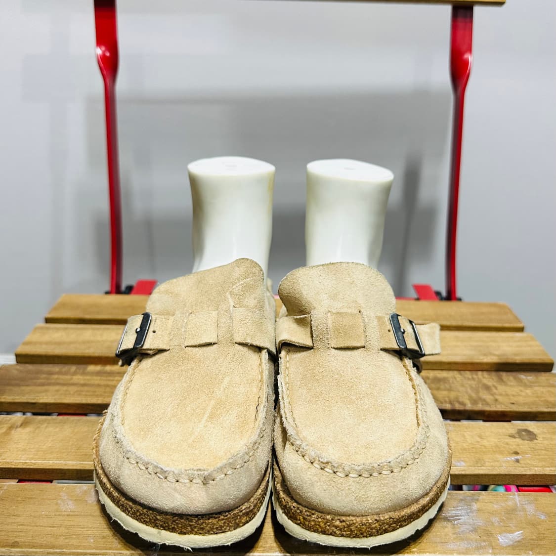 230) 버켄스탁 뮬 여성 여자 슬리퍼 버클리 스웨이드 벨트 상품이미지3