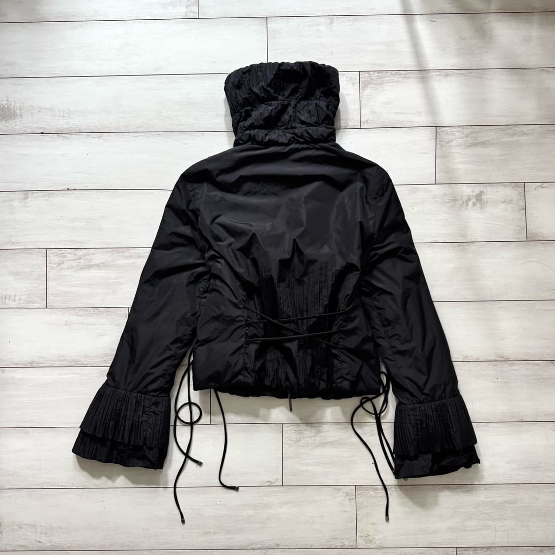 하이넥 아카이브 2way 아일렛 버클 셔링 레이스 자켓 집업 상품이미지2